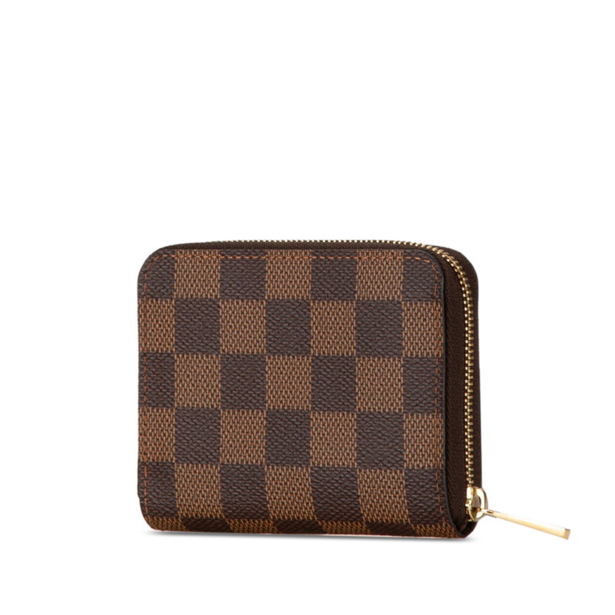 Louis Vuitton Damier Zippy Coin Purse Case N63070 Brown PVC Women's LOUIS VUITTON