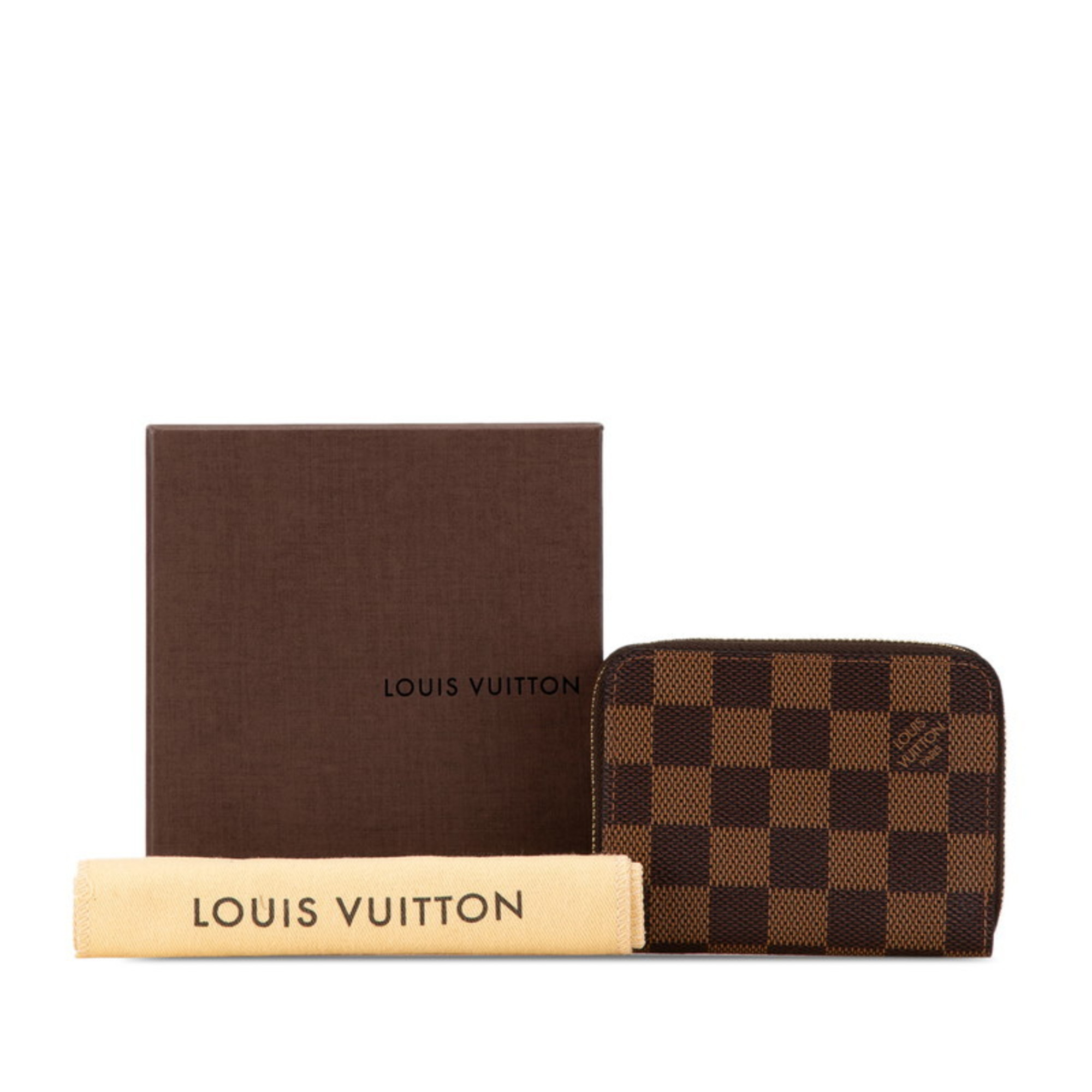 Louis Vuitton Damier Zippy Coin Purse Case N63070 Brown PVC Women's LOUIS VUITTON