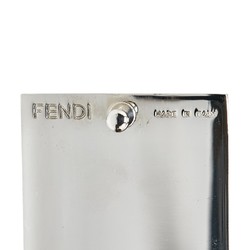 FENDI Belt 38 Black Silver Green Leather Men's