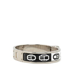 Hermes Charnier Bangle Silver Black White Metal Women's HERMES