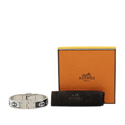 Hermes Charnier Bangle Silver Black White Metal Women's HERMES