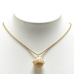 Chanel Coco Ball Mark Necklace Beige Gold Plated Plastic Women's CHANEL