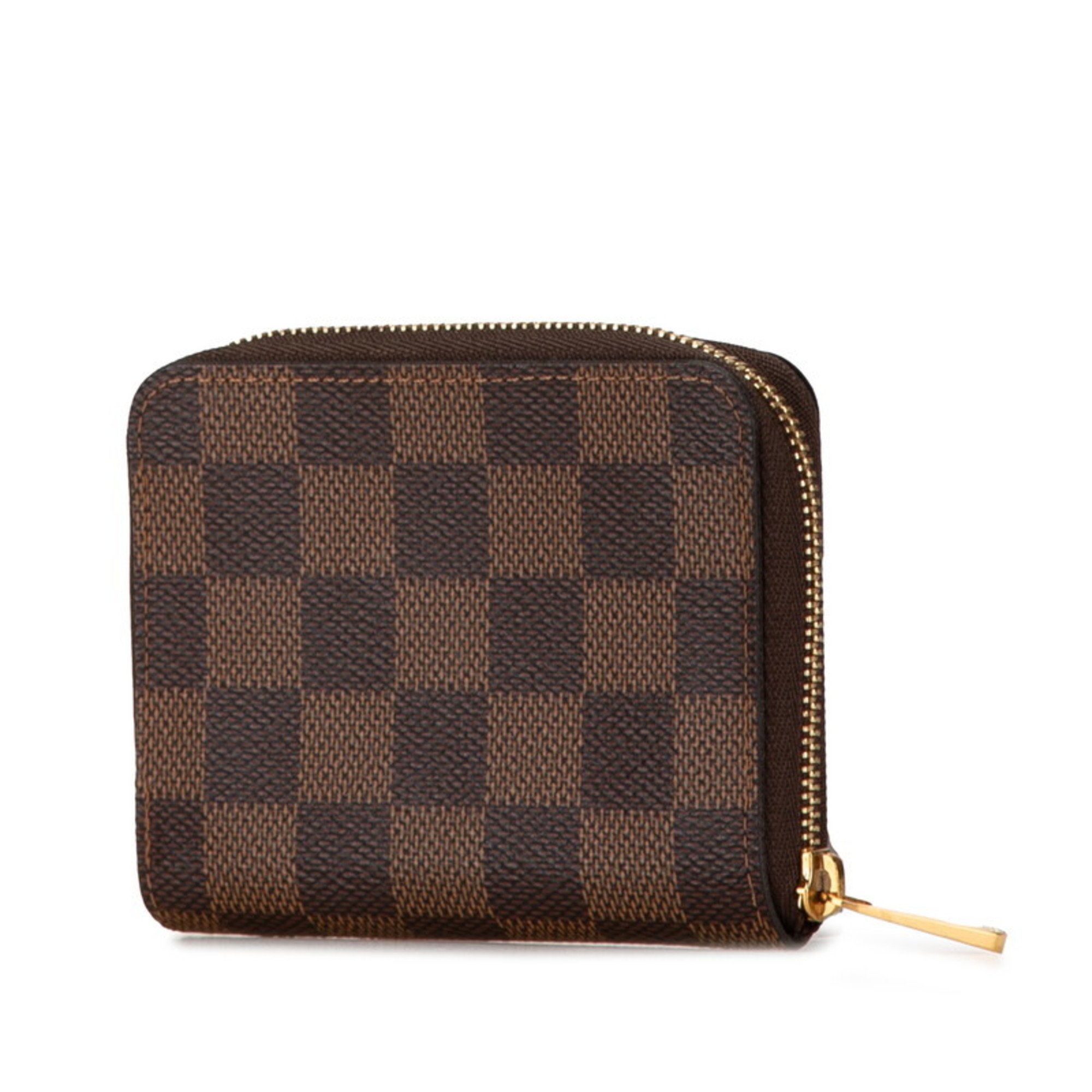 Louis Vuitton Damier Zippy Coin Purse Case N63070 Brown PVC Women's LOUIS VUITTON