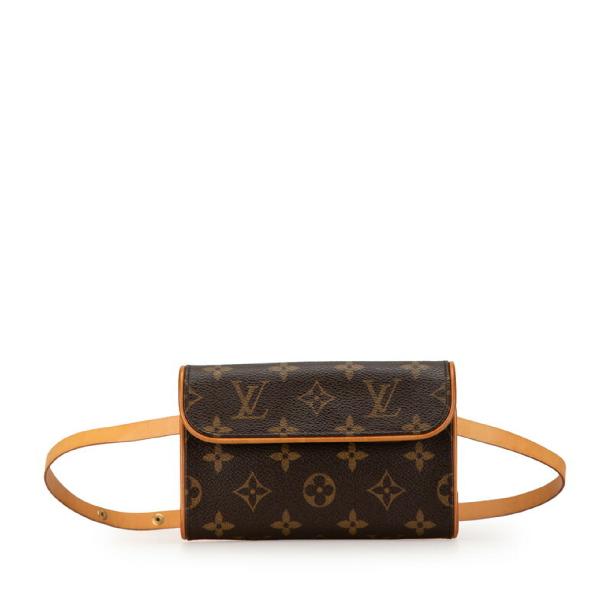 Louis Vuitton Monogram Pochette Florentine Body Bag Waist Shoulder M51855 Brown PVC Leather Women's LOUIS VUITTON