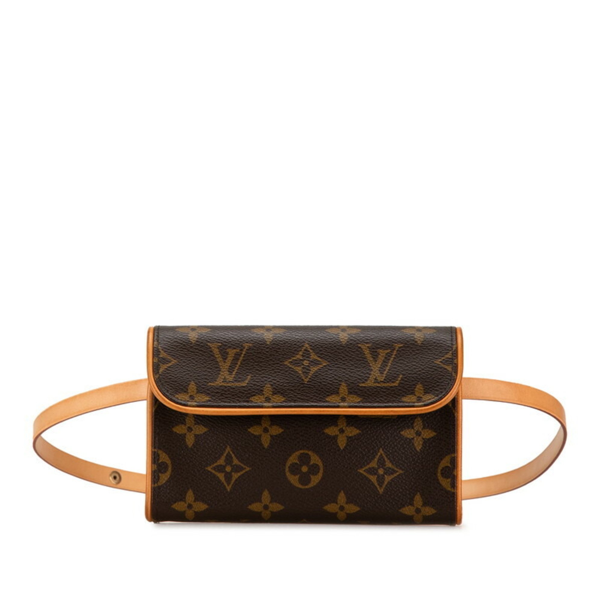 Louis Vuitton Monogram Pochette Florentine Body Bag Waist Shoulder M51855 Brown PVC Leather Women's LOUIS VUITTON