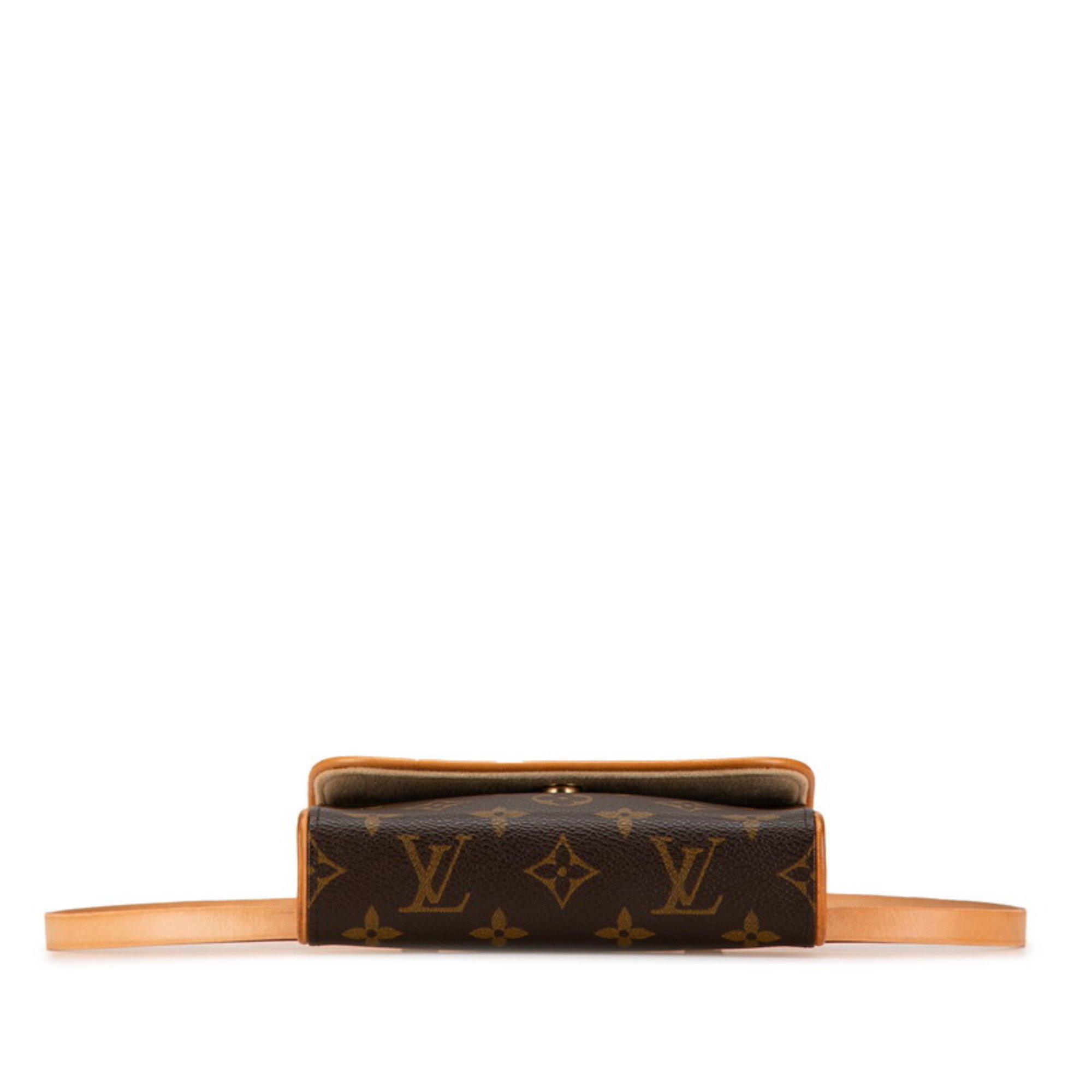 Louis Vuitton Monogram Pochette Florentine Body Bag Waist Shoulder M51855 Brown PVC Leather Women's LOUIS VUITTON