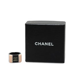 Chanel Coco Mark Square Ring, Pink, Black, Plastic, Women's, CHANEL