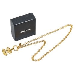 Chanel Matelasse Coco Mark Necklace Gold Plated Women's CHANEL