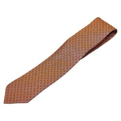 Hermes tie black orange silk men's HERMES