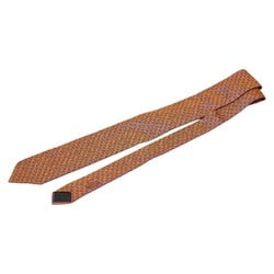 Hermes tie black orange silk men's HERMES