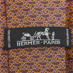 Hermes tie black orange silk men's HERMES