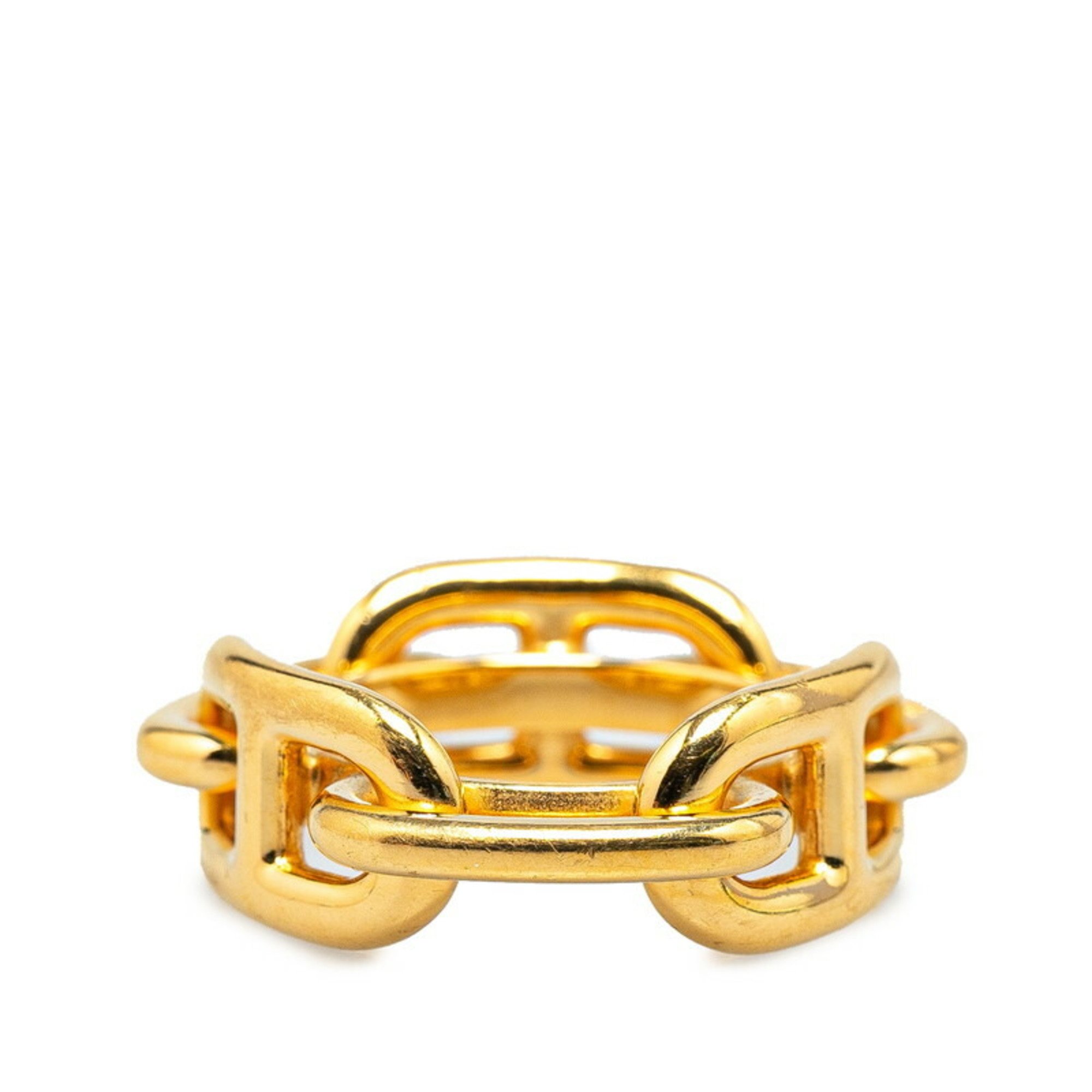 Hermes Chaine d'Ancre scarf ring, gold plated, for women, HERMES