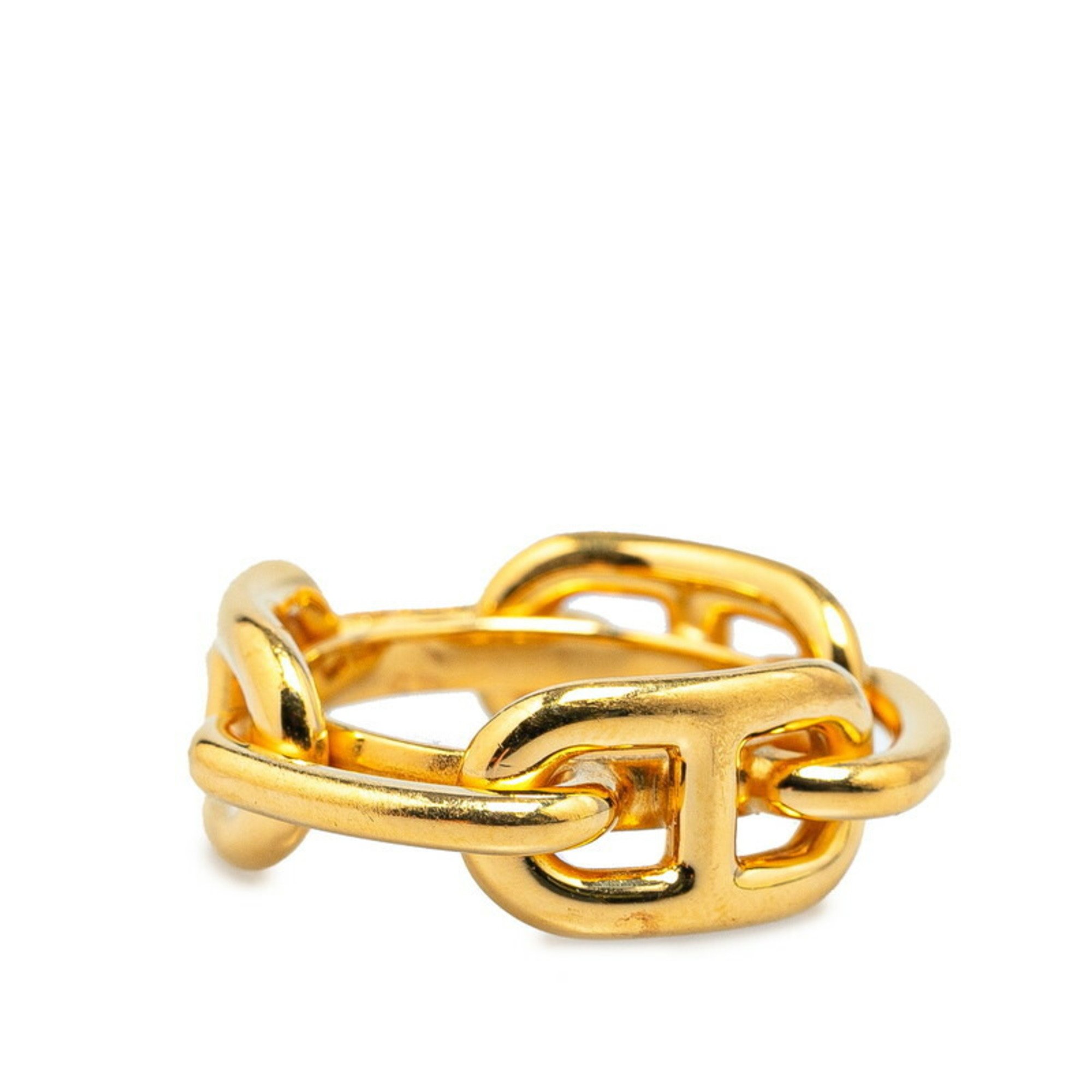 Hermes Chaine d'Ancre scarf ring, gold plated, for women, HERMES