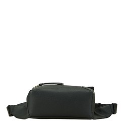 LOEWE Anagram Puzzle Bum Bag Small Body Waist Black Leather Women's