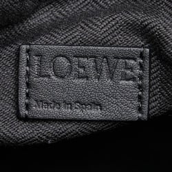 LOEWE Anagram Puzzle Bum Bag Small Body Waist Black Leather Women's