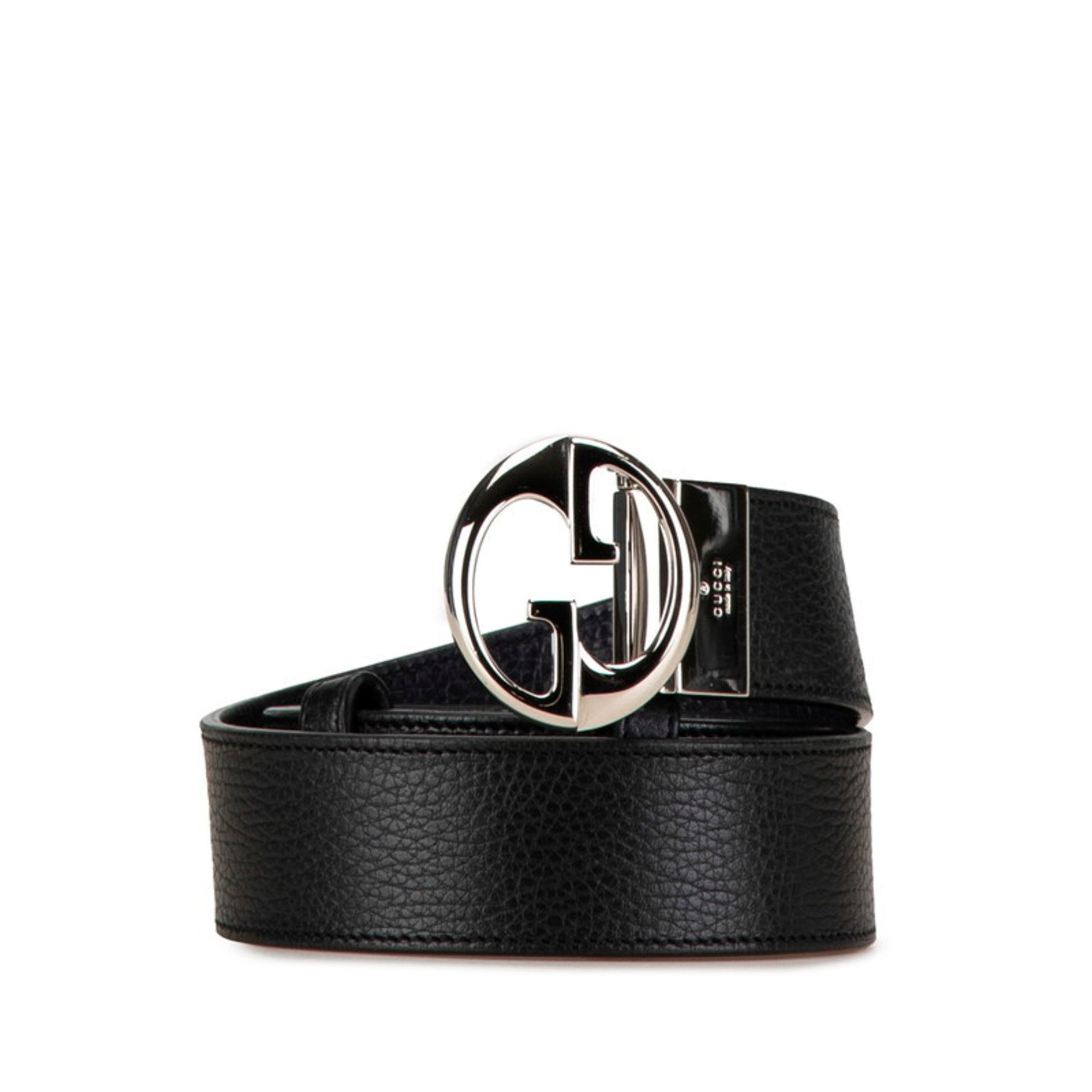 Gucci Interlocking G Reversible Belt 36/90 493715 Black Leather Women's GUCCI