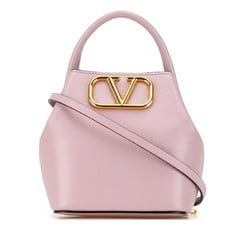 Valentino V Bucket Bag Shoulder P0Y08 VNL Pink Leather Women's VALENTINO