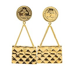 Chanel Coco Mark Matelasse Bag 31 RUE CAMBON PARIS Earrings Gold Plated Women's CHANEL