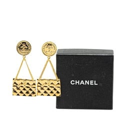 Chanel Coco Mark Matelasse Bag 31 RUE CAMBON PARIS Earrings Gold Plated Women's CHANEL