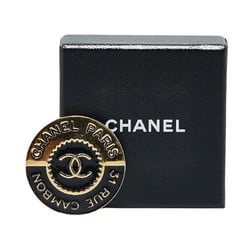 CHANEL 31 RUE CAMBON Brooch Gold Black Plated Women's