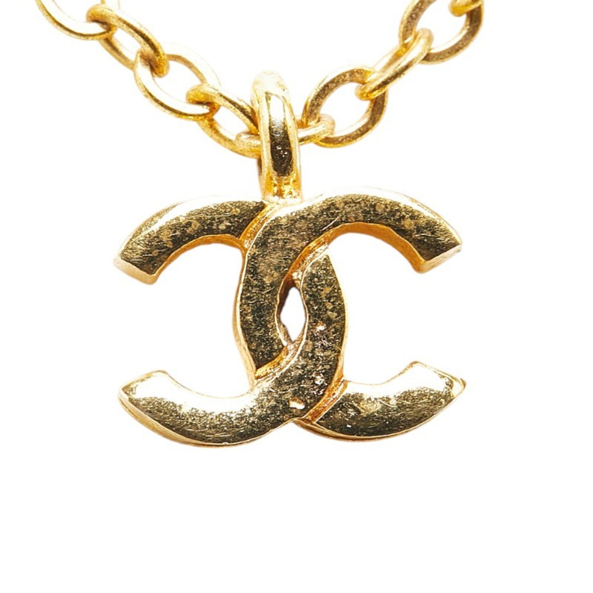 Chanel Coco Mark Necklace Gold Plated Women's CHANEL