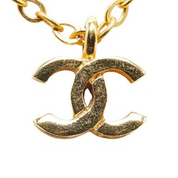 Chanel Coco Mark Necklace Gold Plated Women's CHANEL