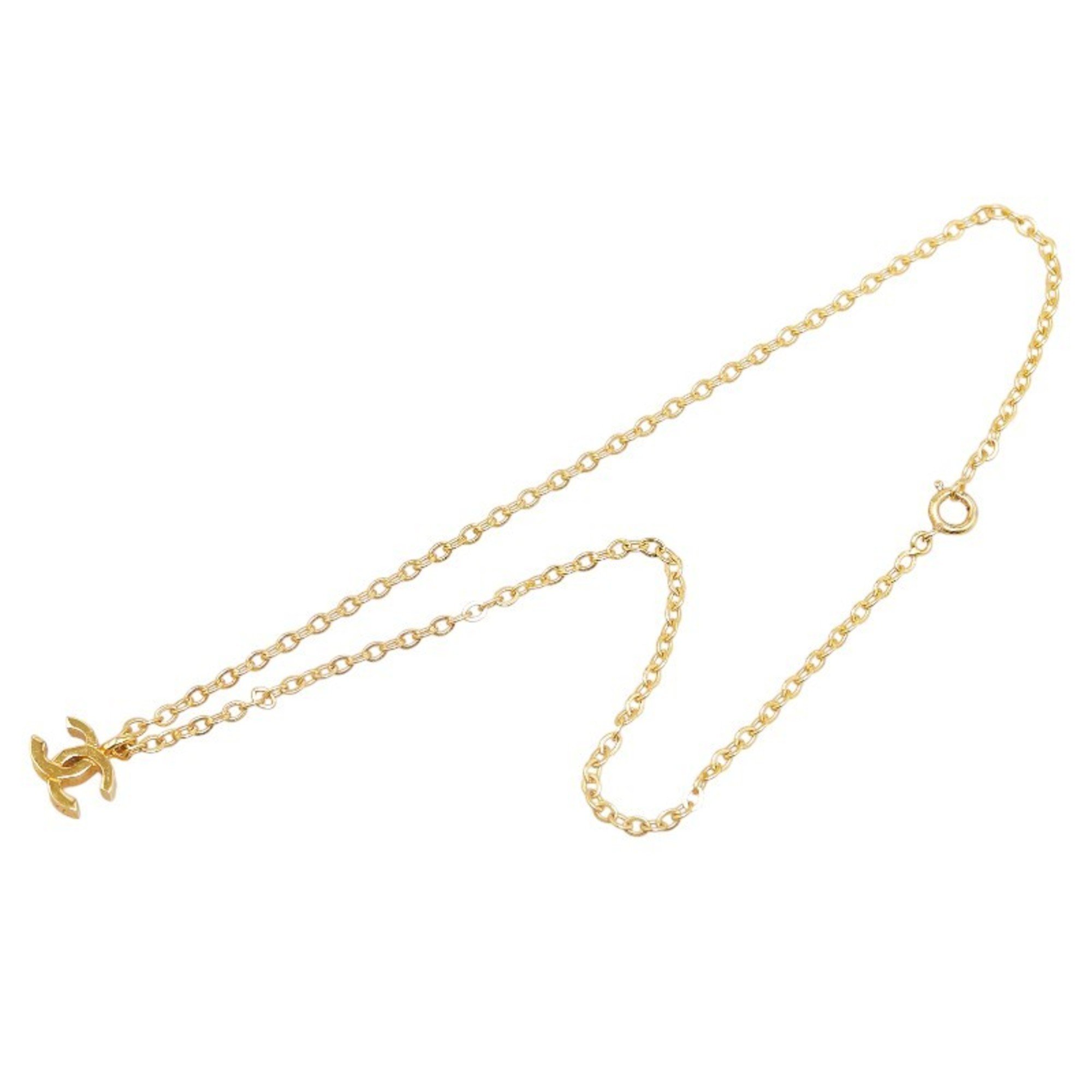 Chanel Coco Mark Necklace Gold Plated Women's CHANEL