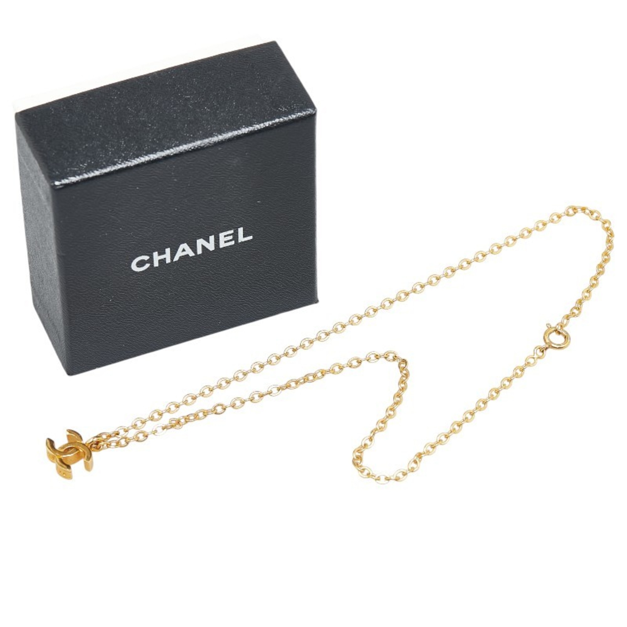 Chanel Coco Mark Necklace Gold Plated Women's CHANEL