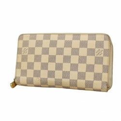 Louis Vuitton Long Wallet Damier Azur Zippy Organizer N60012 White Men's Women's