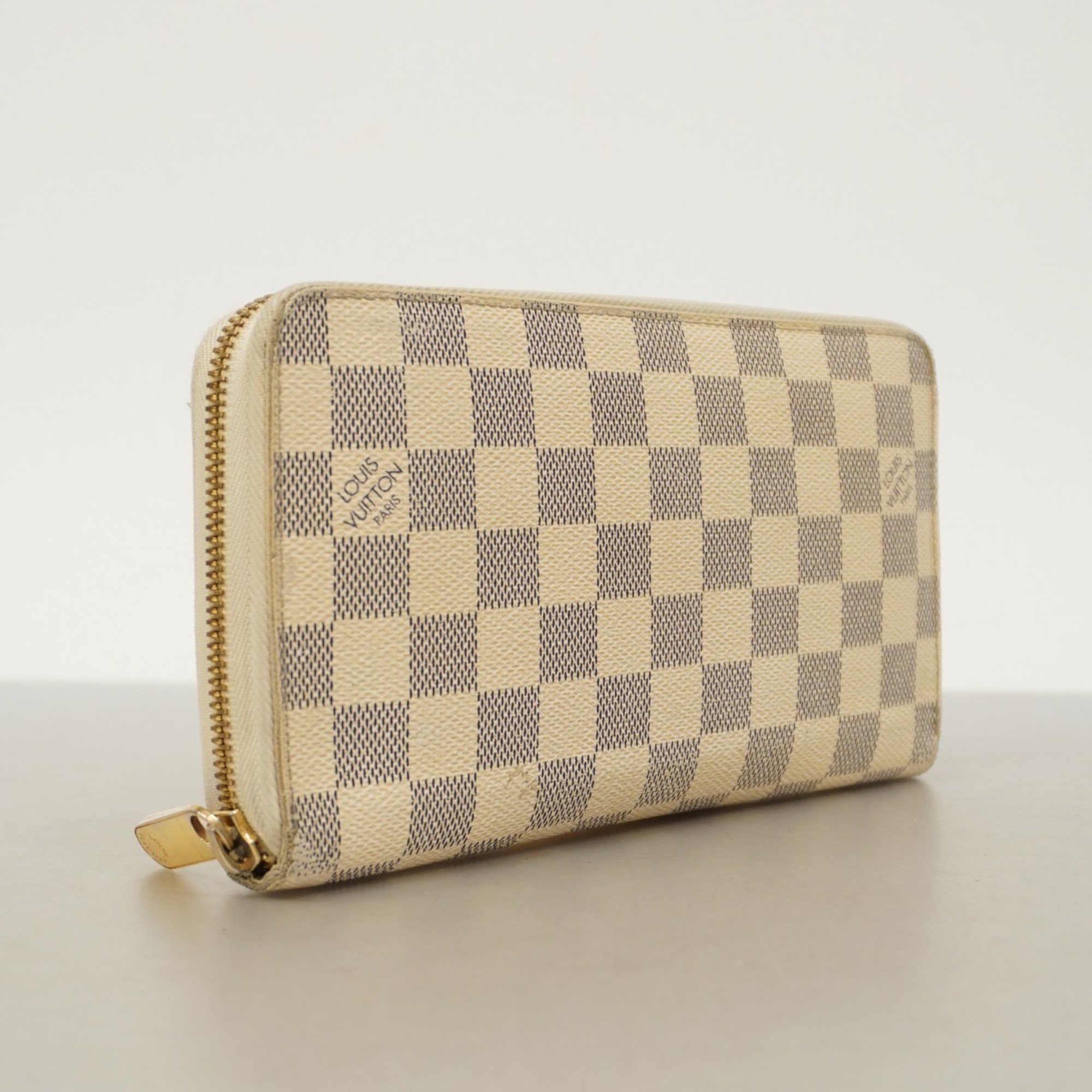 Louis Vuitton Long Wallet Damier Azur Zippy Organizer N60012 White Men's Women's