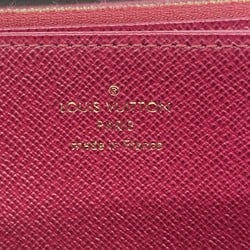 Louis Vuitton Long Wallet Monogram Zippy M41895 Brown Fuchsia Ladies