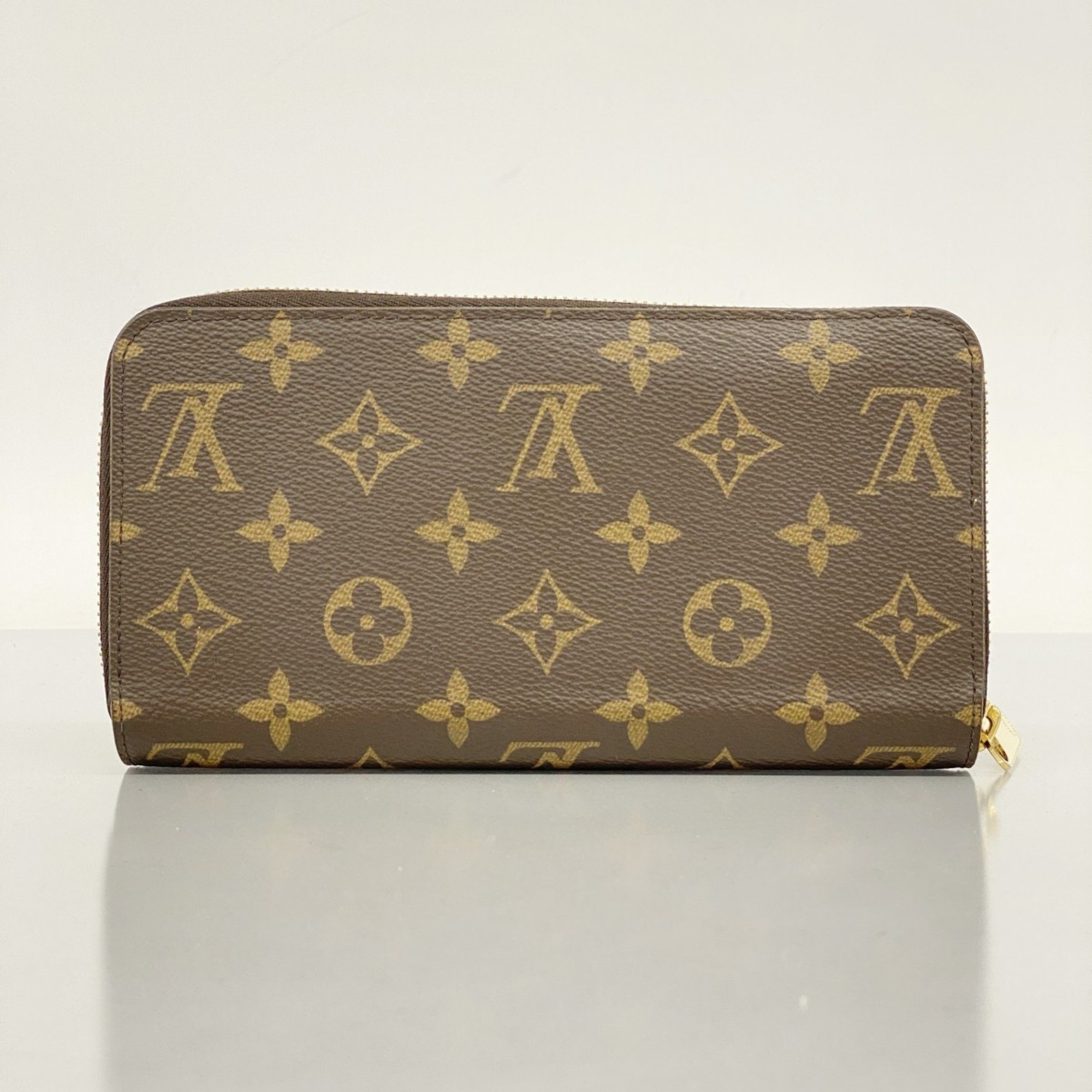 Louis Vuitton Long Wallet Monogram Zippy M41895 Brown Fuchsia Ladies