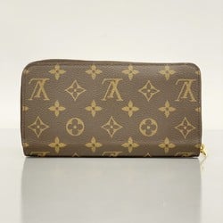 Louis Vuitton Long Wallet Monogram Zippy M41895 Brown Fuchsia Ladies