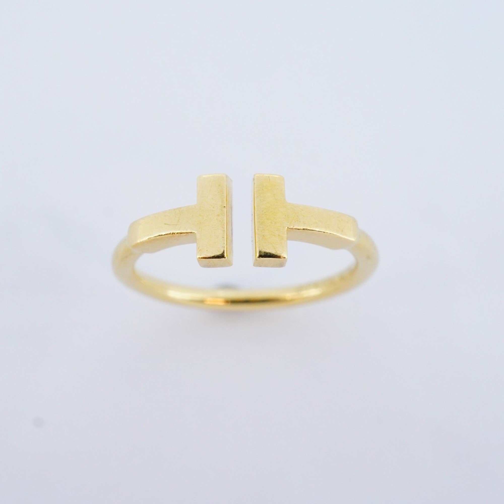 Tiffany Ring T Wire K18YG Yellow Gold Size 8 Ladies