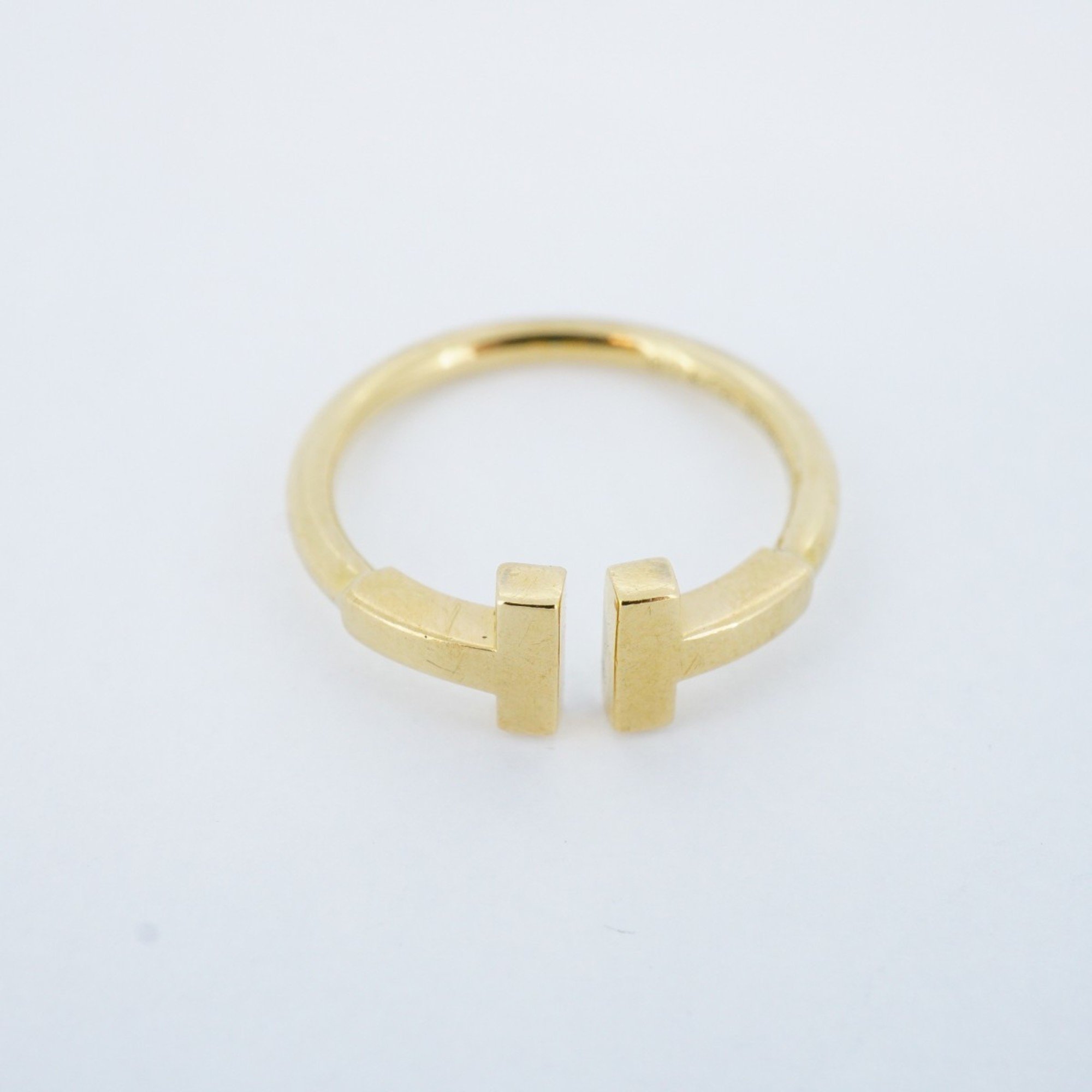 Tiffany Ring T Wire K18YG Yellow Gold Size 8 Ladies