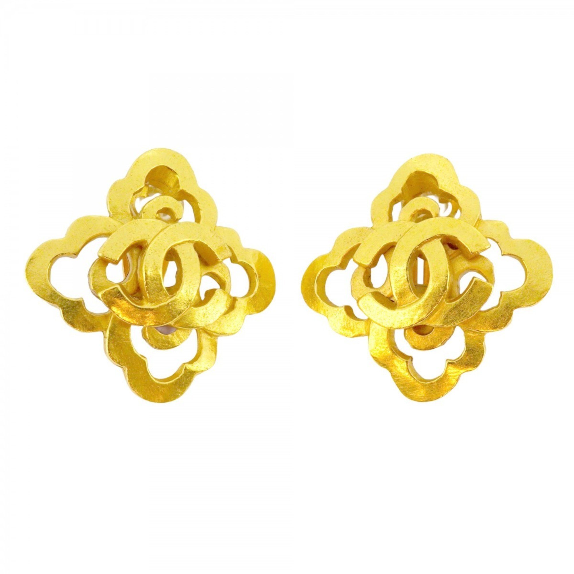 Chanel Earrings Coco Mark GP Plated Gold Ladies