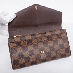 Louis Vuitton Long Wallet Damier Portefeuille Sarah N63209 Ebene Ladies