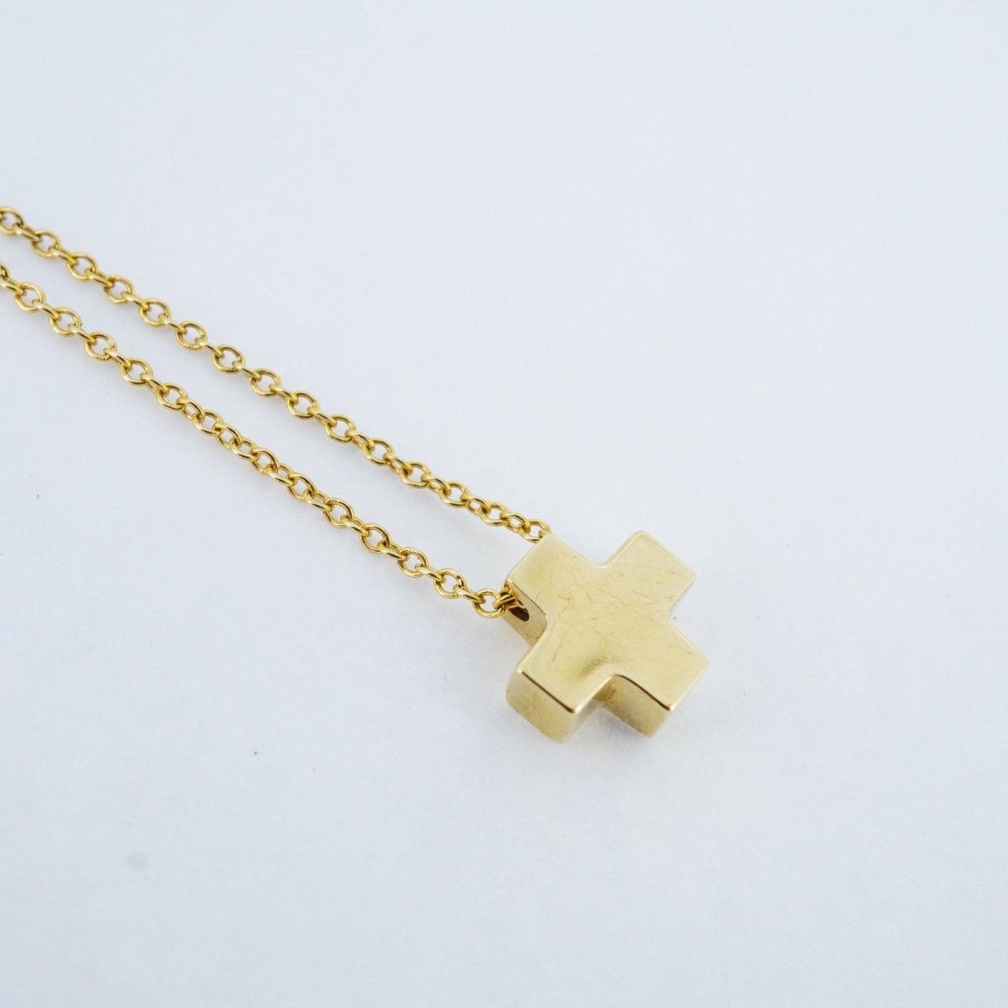 Tiffany Necklace Roman Cross K18YG Yellow Gold Ladies