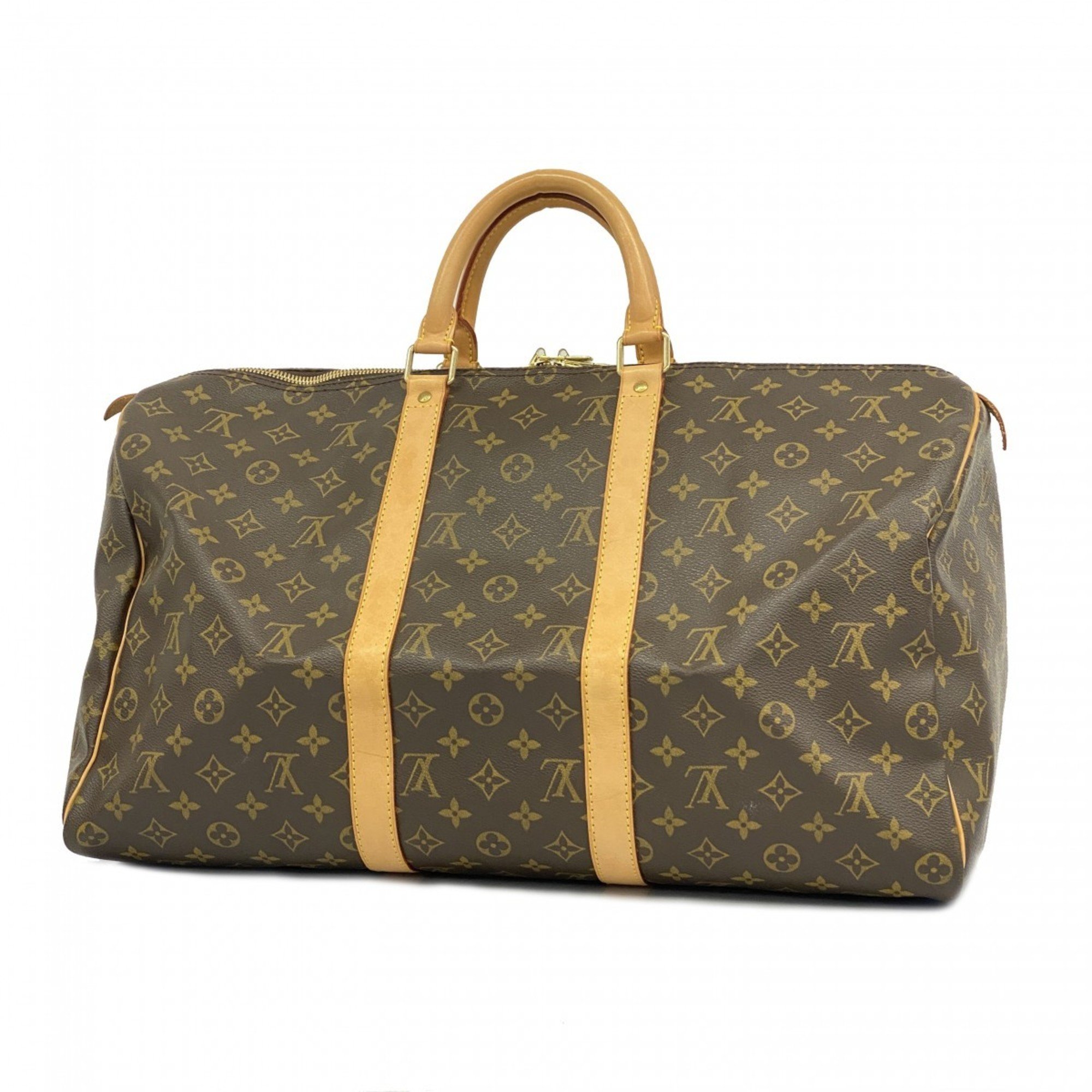 Louis Vuitton Boston Bag Monogram Keepall 50 M41426 Brown Men's Women's