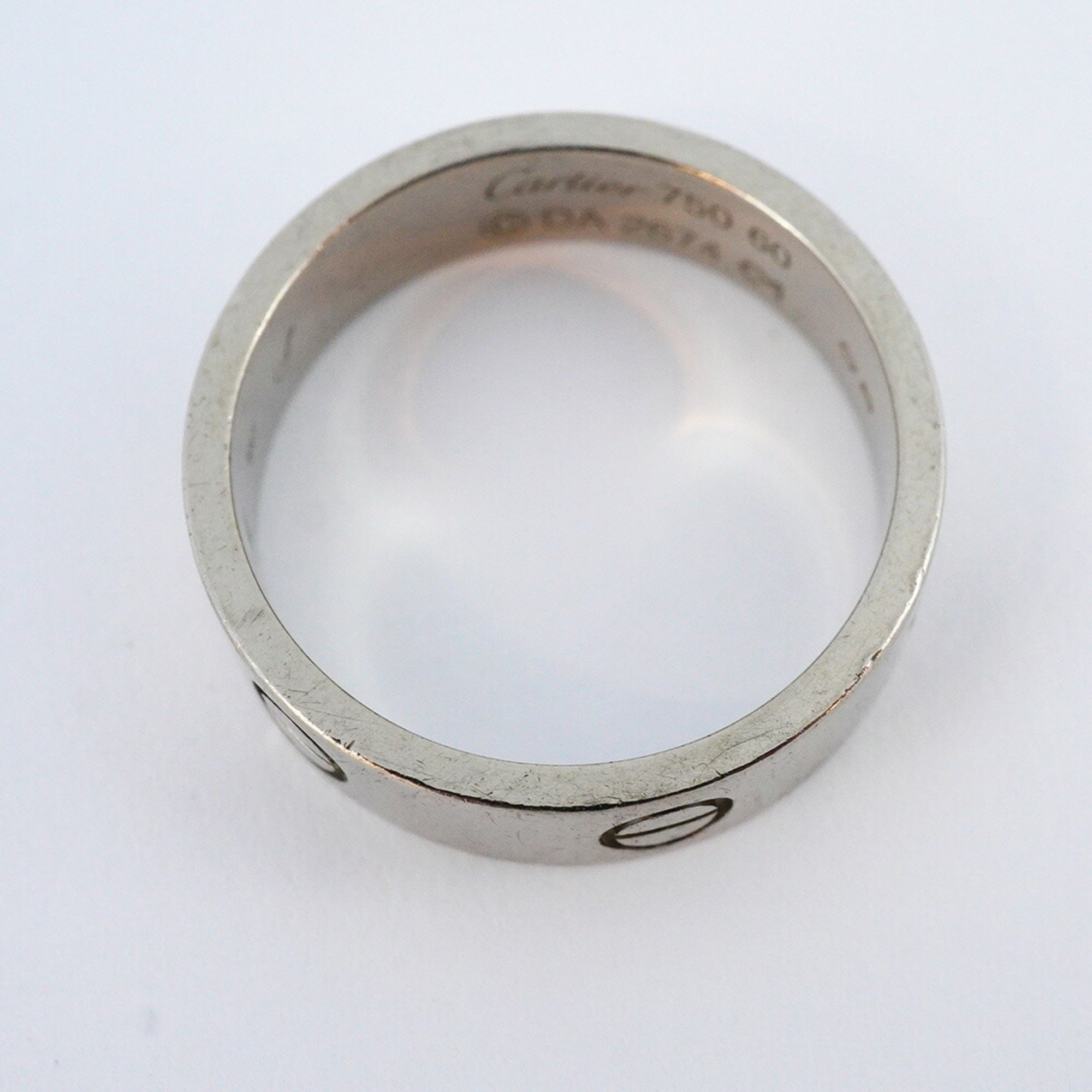 Cartier Ring Love K18WG White Gold #60 Men's