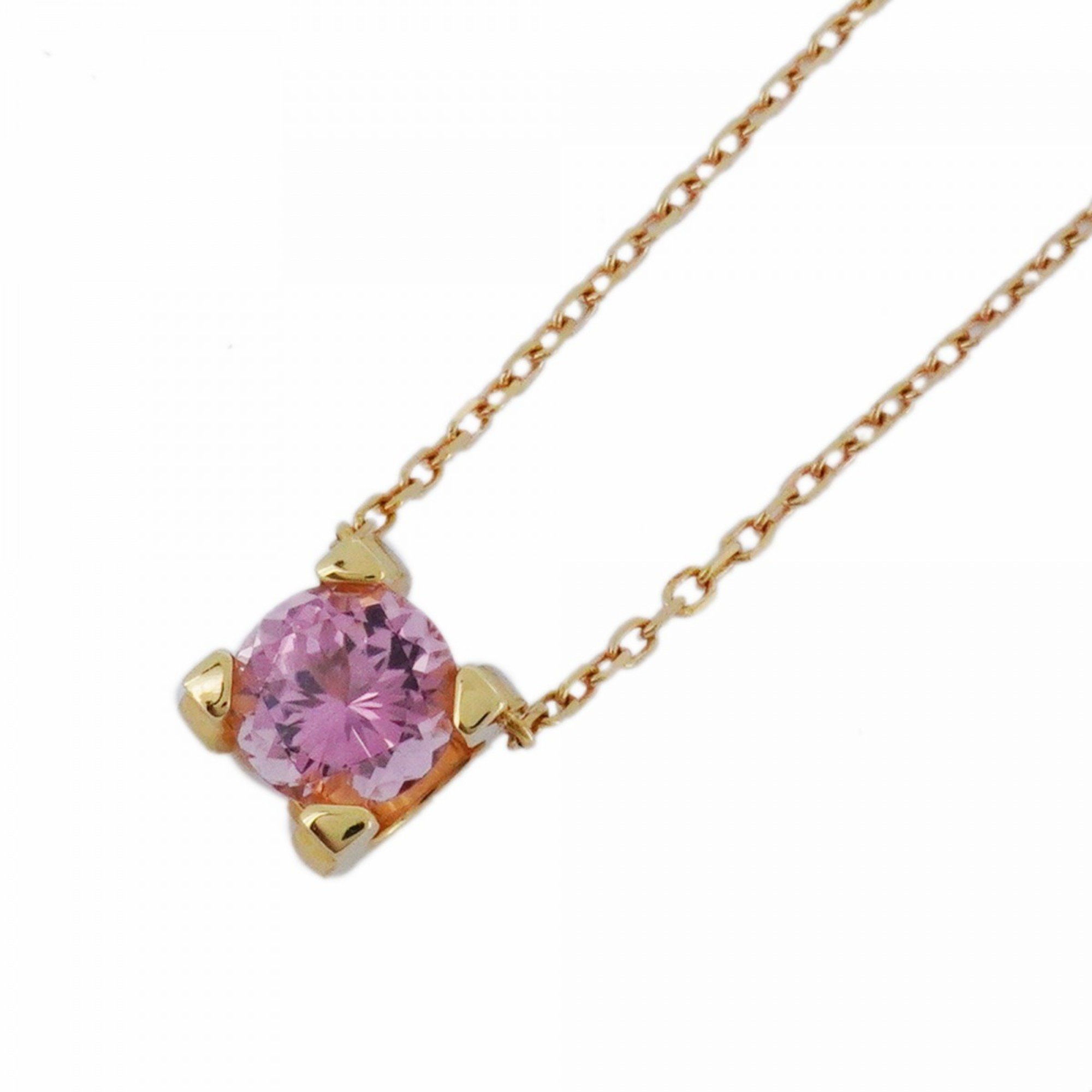 Cartier Necklace C de K18PG Pink Gold Tourmaline Ladies