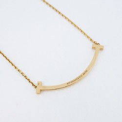 Tiffany Necklace T Medium Smile Diamond K18YG Yellow Gold Ladies