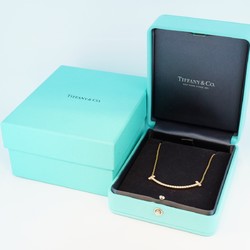 Tiffany Necklace T Medium Smile Diamond K18YG Yellow Gold Ladies