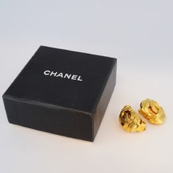 Chanel Earrings Coco Mark Oval GP Plated Gold Ladies