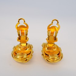 Chanel Earrings Coco Mark Oval GP Plated Gold Ladies