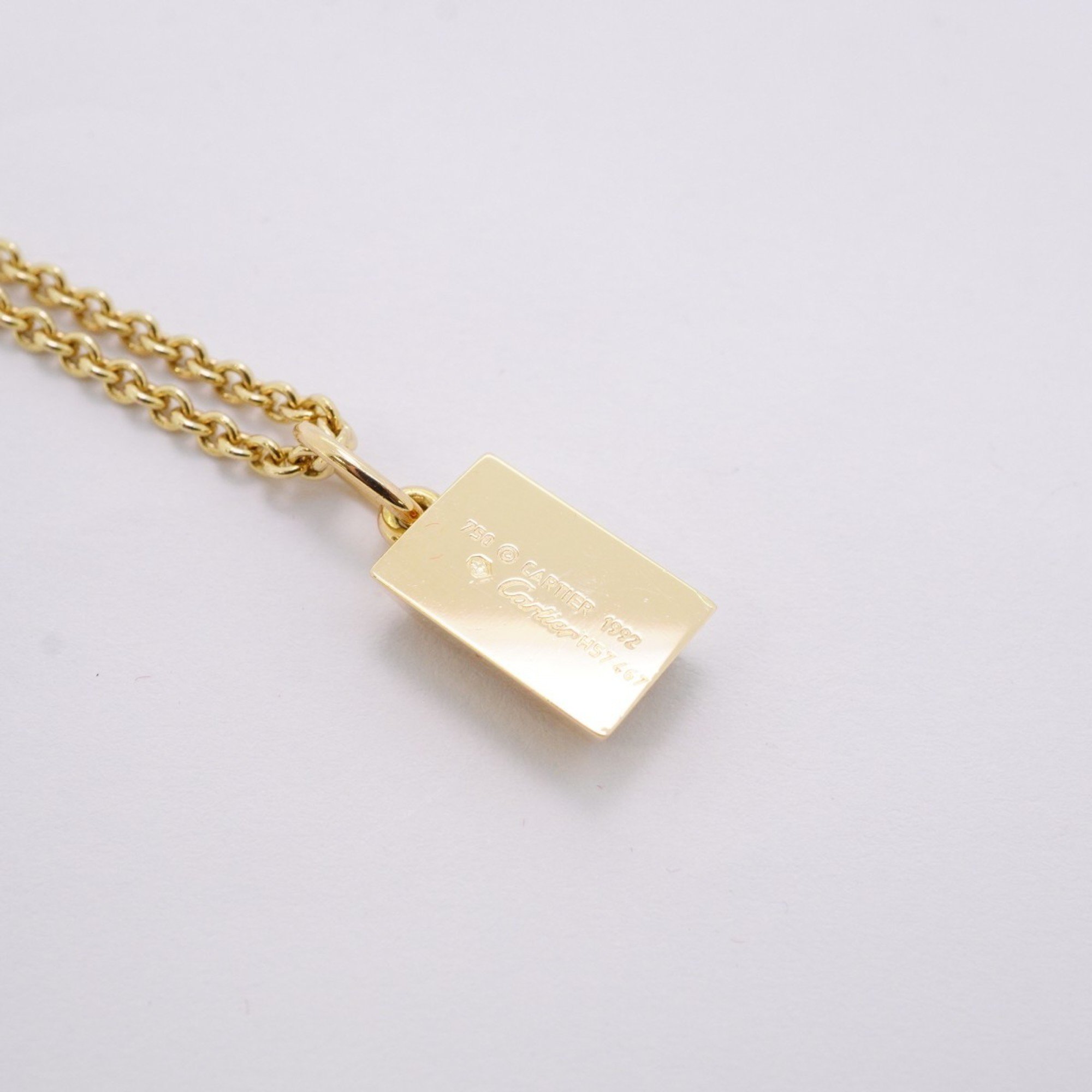 Cartier Necklace Ingot 1PD Diamond K18YG Yellow Gold Ladies