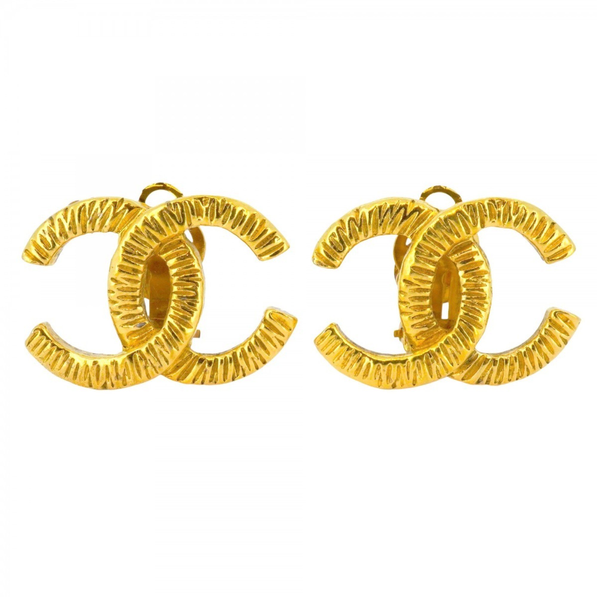 Chanel Earrings Coco Mark GP Plated Gold Ladies