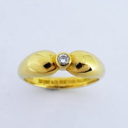 Tiffany ring teardrop double 1PD diamond K18YG yellow gold size 8 ladies