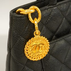 Chanel Tote Bag Reproduction Caviar Skin Black Women's