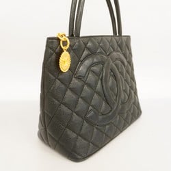 Chanel Tote Bag Reproduction Caviar Skin Black Women's